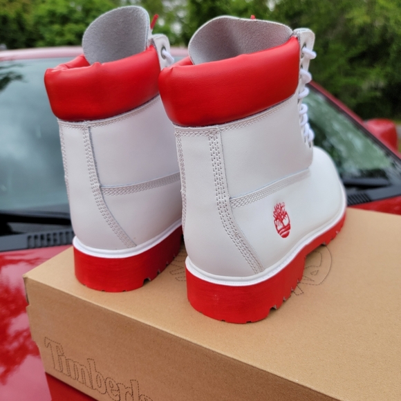 Red Timberland boots fashion Fire waterproof - Picture 7 of 7